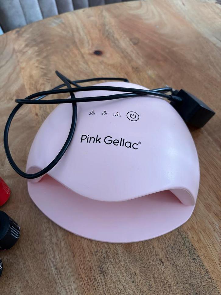 Pink Gellac Lamp + Nagellak Set, Sieraden, Tassen en Uiterlijk, Uiterlijk | Cosmetica en Make-up, Zo goed als nieuw, Make-up, Handen en Nagels