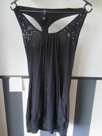 Zwarte haltertop pailletten maat S, Zwart, Ophalen of Verzenden, Zo goed als nieuw, Maat 36 (S)