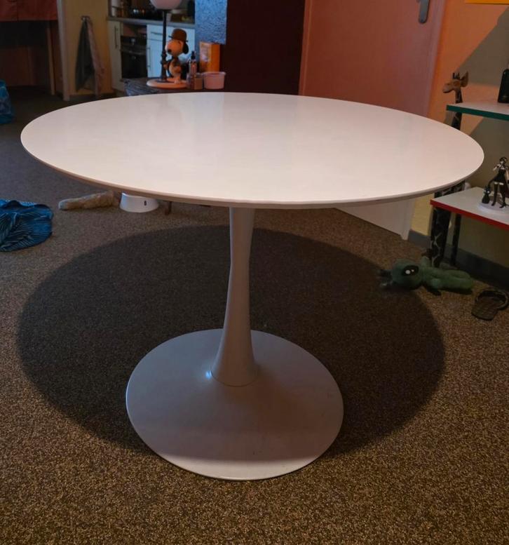Ronde eettafel met tulp voet - 100cm, Huis en Inrichting, Tafels | Statafels, Gebruikt, Ophalen