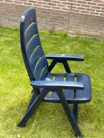 (Inklapbare) tuinstoel donkerblauw, Tuin en Terras, Ligbedden, Ophalen, Zo goed als nieuw, Kunststof