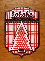 Kerstkaart hohoho kerstboom geborduurd 43 = 2,25, Hobby en Vrije tijd, Kaarten | Zelfgemaakt, Ophalen of Verzenden, Zo goed als nieuw