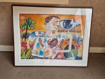 Abstract schilderij 91 x 71 cm unconditional trust beschikbaar voor biedingen