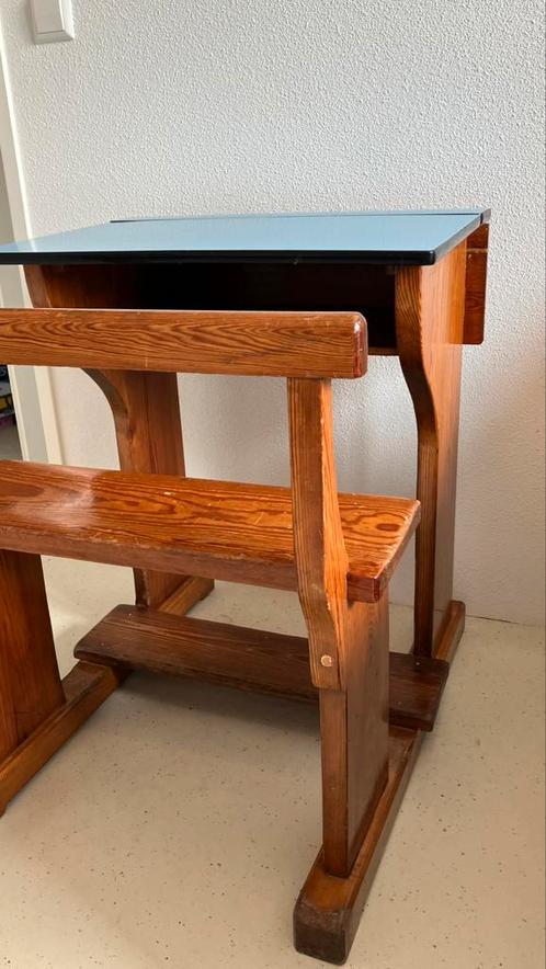 Vintage bankje, lessenaartje, Kinderen en Baby's, Kinderkamer | Tafels en Stoelen, Gebruikt, Stoel(en), Ophalen