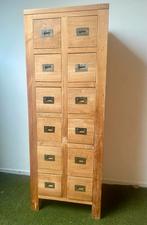 Teakhouten Apothekerskast met 12 Lades, Apothekerskast, Minder dan 50 cm, Gebruikt, Teakhout