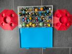 Grote verzameling knikkers in blauwe doos, Ophalen of Verzenden, Gebruikt