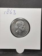 Halve gulden 1863 koning Willem III, Postzegels en Munten, Munten | Nederland, ½ gulden, Koning Willem III, Zilver, Ophalen of Verzenden