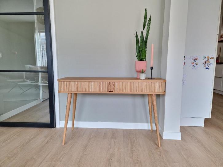 Zuiver Barbier Sidetable - Eiken - Zeer goede staat, Huis en Inrichting, Tafels | Sidetables, Zo goed als nieuw, 25 tot 50 cm