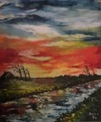 Kunsthandel Gennep - "Landschap Zonsondergang", Antiek en Kunst, Ophalen of Verzenden