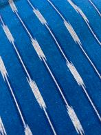 Nieuw handgeweven katoen ikat india stof, Blauw, 120 cm of meer, Ophalen of Verzenden, Katoen