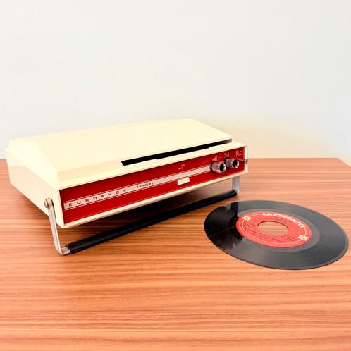 VINTAGE PLATENSPELER PLATENSLIKKER EUROPHON CRÈME 1965, Audio, Tv en Foto, Platenspelers, Gebruikt, Platenspeler, Overige merken