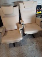 2 crème verstelbare fauteuils, Gebruikt, 50 tot 75 cm, Ophalen