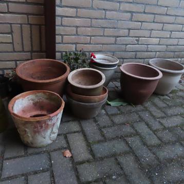 8 potten voor terras, tuin of binnen beschikbaar voor biedingen
