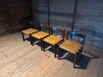 4x Vintage stoelen, Huis en Inrichting, Stoelen, Ophalen, Zo goed als nieuw, Leer, Vier