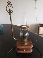 Tot brocante lamp omgebouwde koffiemolen, Huis en Inrichting, Ophalen, Zo goed als nieuw, Glas, Minder dan 50 cm