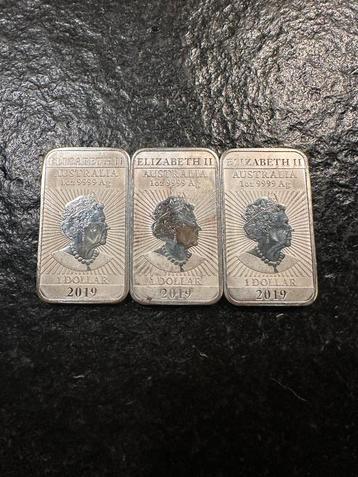 4x 1 Oz Rectangular Dragon 2019 beschikbaar voor biedingen