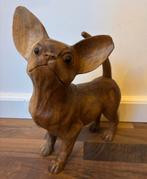 Handgemaakte suar- houten chihuahua +/- 30cm hoog, Antiek en Kunst, Ophalen of Verzenden