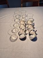 Oude glazen en verzilverde houders, Antiek en Kunst, Antiek | Glas en Kristal, Ophalen of Verzenden