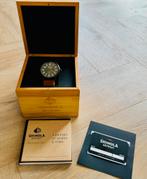 ** Shinola Runwell watch black cognac band incl papieren **, Leer, Staal, Breitling, Ophalen of Verzenden