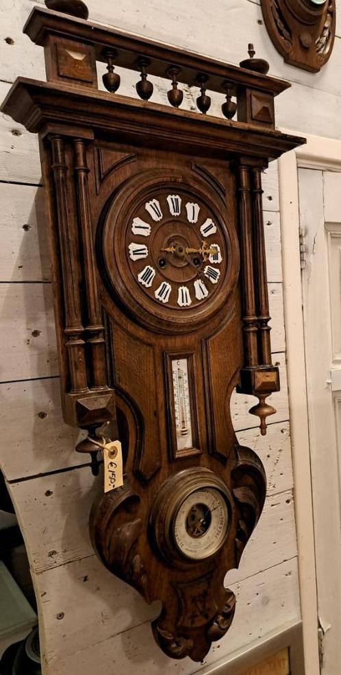 Antieke klok met barometer of alles werkt weet ik echt niet, Antiek en Kunst, Antiek | Klokken, Ophalen