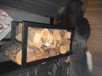 Metalen haardrek inclusief houtblokken, Tuin en Terras, Ophalen