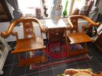 2 Oosterse boeddisten armstoelen in tropisch hout., Ophalen