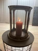 Metalen Windlicht Riverdale, Huis en Inrichting, Woonaccessoires | Kandelaars en Kaarsen, Ophalen, Gebruikt, Metaal, Grijs
