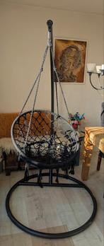 Zwarte hangstoel met nieuwe standaard voor binnen of buiten, Ophalen, Nieuw, Binnen