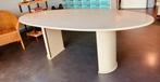 Ovale gelakte eettafel, kleur beige, Huis en Inrichting, Ophalen, Gebruikt, 200 cm of meer, 50 tot 100 cm