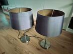 2x grote fitting, tafellampen, Ophalen of Verzenden, Gebruikt, Grijs, Rond