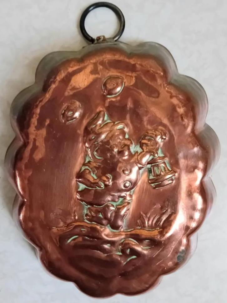 Antiek rood koperen cake/puddingvorm,dwerg met lantaarn, Huis en Inrichting, Keuken | Keukenbenodigdheden, Gebruikt, Ophalen of Verzenden