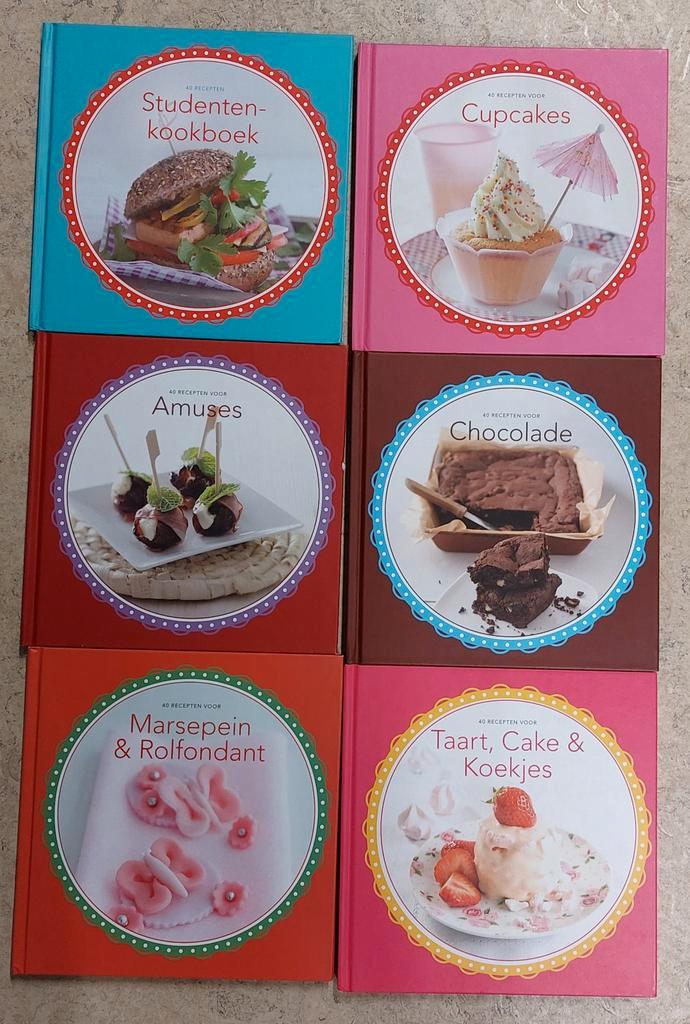 6 Kookboeken Collectie - Diverse Thema's, Boeken, Kookboeken, Zo goed als nieuw, Voorgerechten en Soepen, Hoofdgerechten, Tapas, Hapjes en Dim Sum