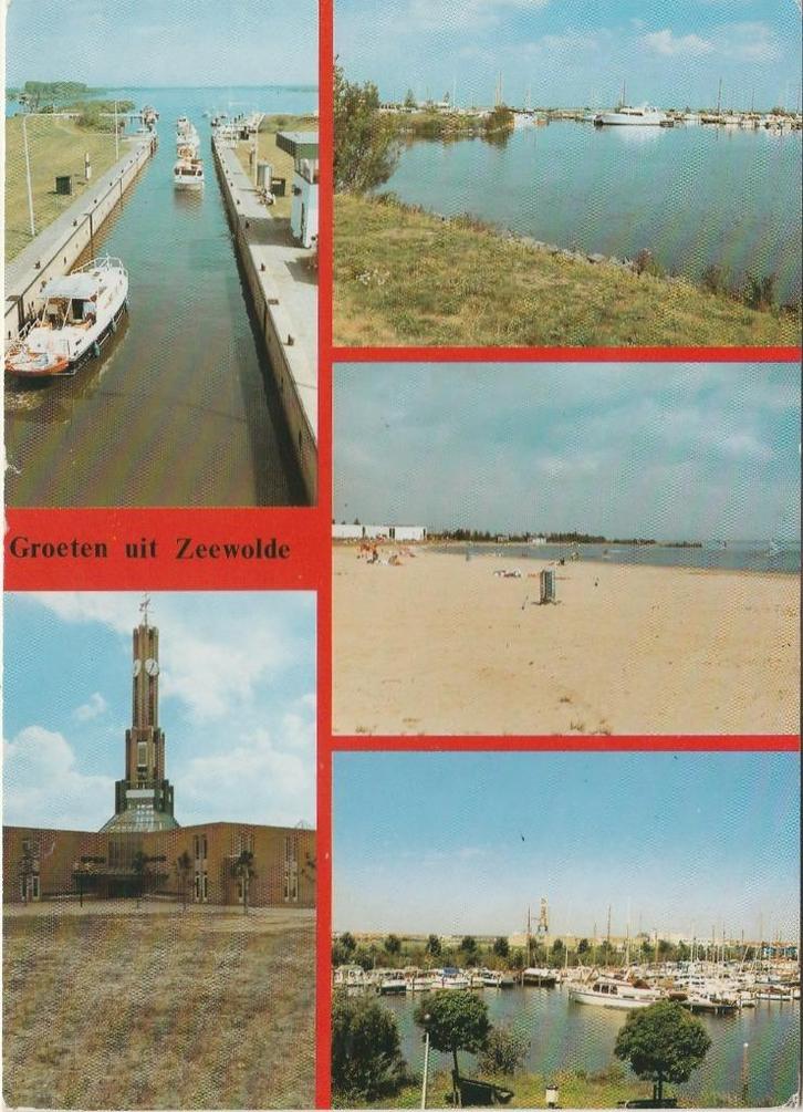 ZEEWOLDE Sluis Toren Haven Strand Groeten, Verzamelen, Ansichtkaarten | Nederland, Gelopen, Flevoland, 1980 tot heden, Verzenden