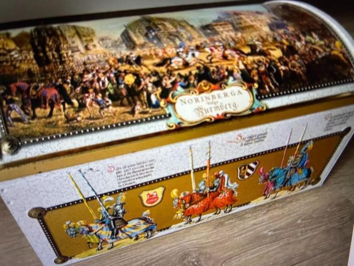 Norinberga Vulgo Nurnberg Vintage blik/groot, Verzamelen, Blikken, Zo goed als nieuw, Overige, Overige merken, Ophalen of Verzenden