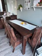 Eethoek met 6 stoelen, Huis en Inrichting, Tafels | Eettafels, Ophalen, Gebruikt, 50 tot 100 cm, Vijf personen of meer