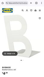 4 BUSBASSE Boekensteun, wit ikea bookends, Ophalen, Nieuw