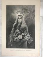 O. Berner: Die heilige Elisabeth, 1903. Or. gravure, 32x21cm, Ophalen of Verzenden