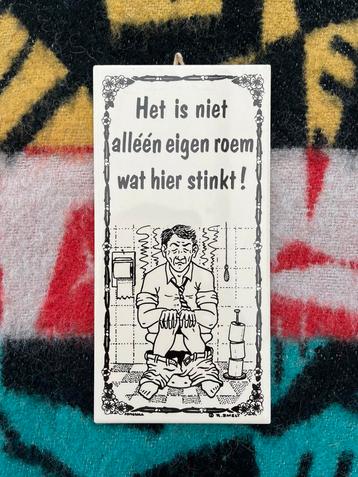 Vintage porseleinen wandtegel met Nederlands gezegde beschikbaar voor biedingen