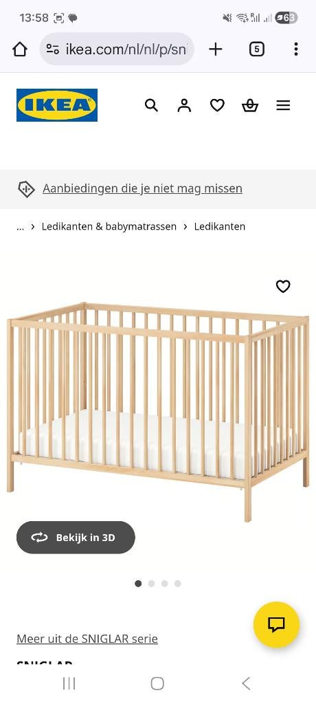 Babybedje met matras, Ophalen, Zo goed als nieuw, Ledikant