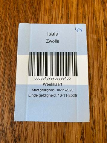 Weekkaart Isala Zwolle parkeren beschikbaar voor biedingen