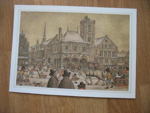 Anton Pieck Prent Rand Wit Stadhuis Amsterdam 17e eeuw Vinta, Verzamelen, Foto's en Prenten, Ophalen of Verzenden