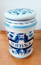 Dekselpot Porceleyne Fles Delft met opschrift Toeback, Antiek en Kunst, Antiek | Keramiek en Aardewerk, Ophalen of Verzenden