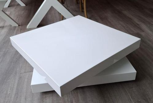 Prachtige salontafel in hoogglans wit, Huis en Inrichting, Tafels | Salontafels, Gebruikt, Minder dan 50 cm, 50 tot 100 cm, 50 tot 100 cm