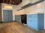 Blauwe eikenhouten Keuken met Composiet Aanrechtblad, Ophalen, Gebruikt, Blauw, Enkelwandige keuken