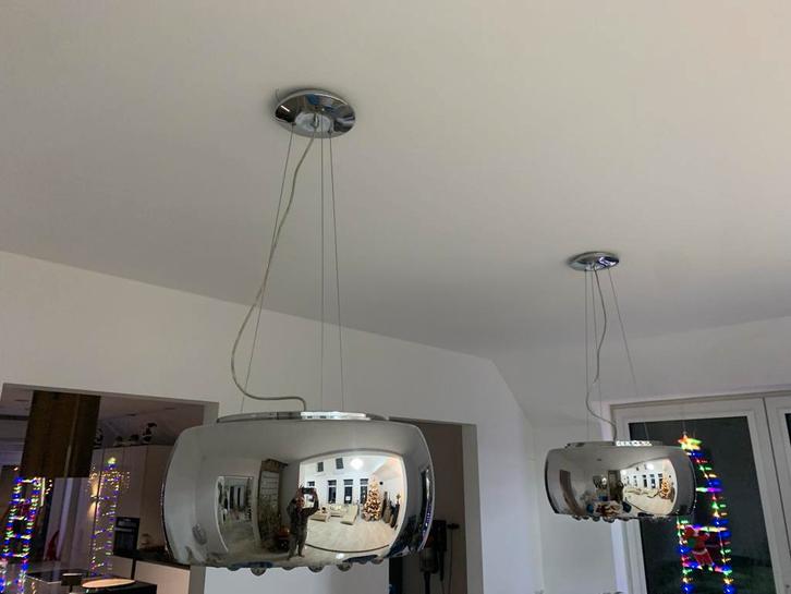 Luxe Spiegel Lampen - Set van 2 glas 50 cm groot, Huis en Inrichting, Lampen | Hanglampen, Zo goed als nieuw, 75 cm of meer, Glas