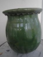antieke FRANSE BOLVAAS met GROENE GLAZUUR, zeldzaam / vaas, Ophalen of Verzenden