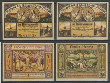 Zella Mehlis 2x 50 Pfg 1921 Duits Notgeld Biljet c-158 jdu beschikbaar voor biedingen