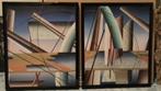 Moderne schilderijen 2 stuks 54 cm bij 64 cm, Ophalen
