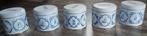 5 blauw/witte blikjes op een rij, Ophalen of Verzenden, Nieuw, Overige, Overige merken