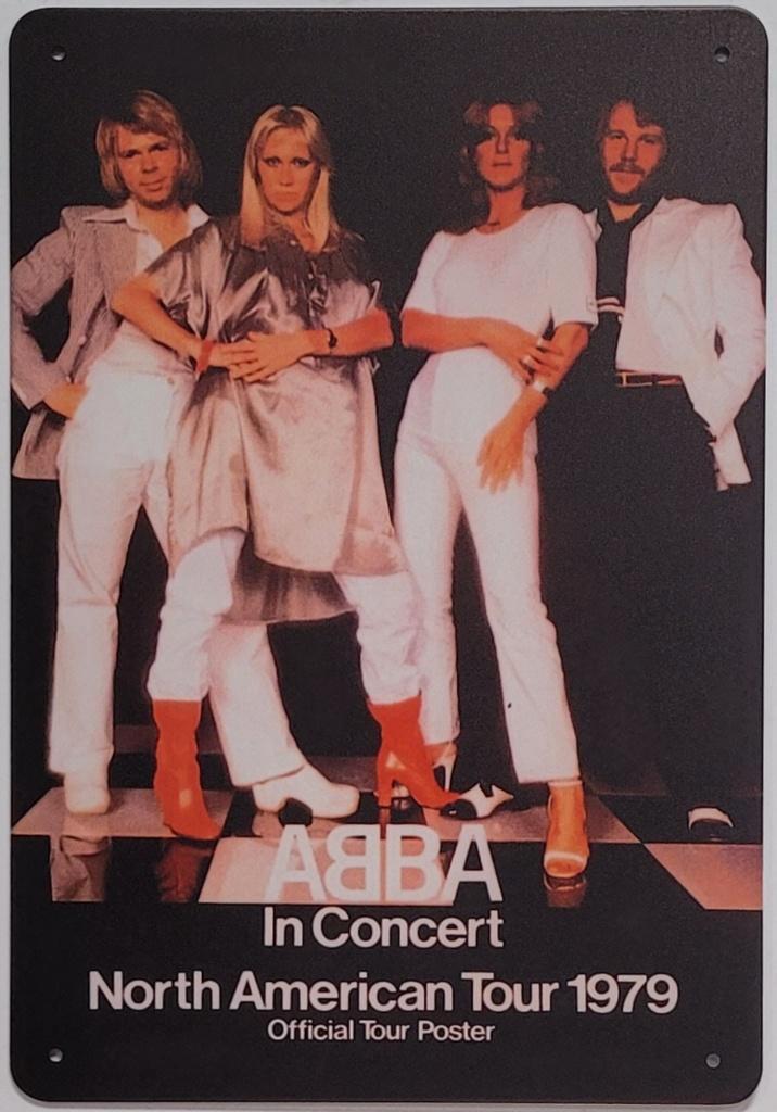 Abba Concert tour 1979 reclamebord van metaal wandbord deco, Verzamelen, Muziek, Artiesten en Beroemdheden, Nieuw, Foto of Kaart