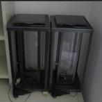 Twee Puntgave Metalen Lantaarns, Ophalen, Staande lamp, 50 tot 250 watt, Waterbestendig